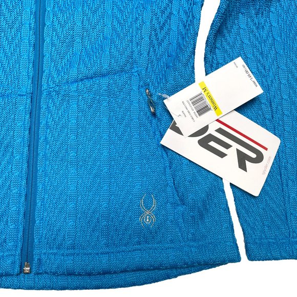 Spyder Hoody Cable Core Zipup - Baby Blue | Med - Picture 7 of 15